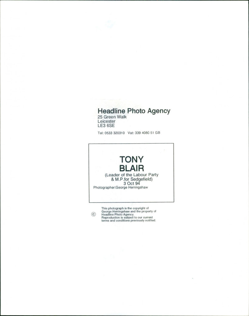 Tony Blair - Vintage Photograph