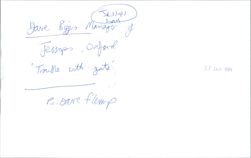 Dave Biggs - Vintage Photograph