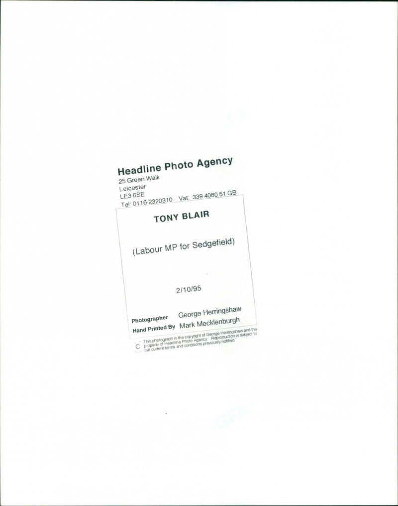 Tony Blair - Vintage Photograph