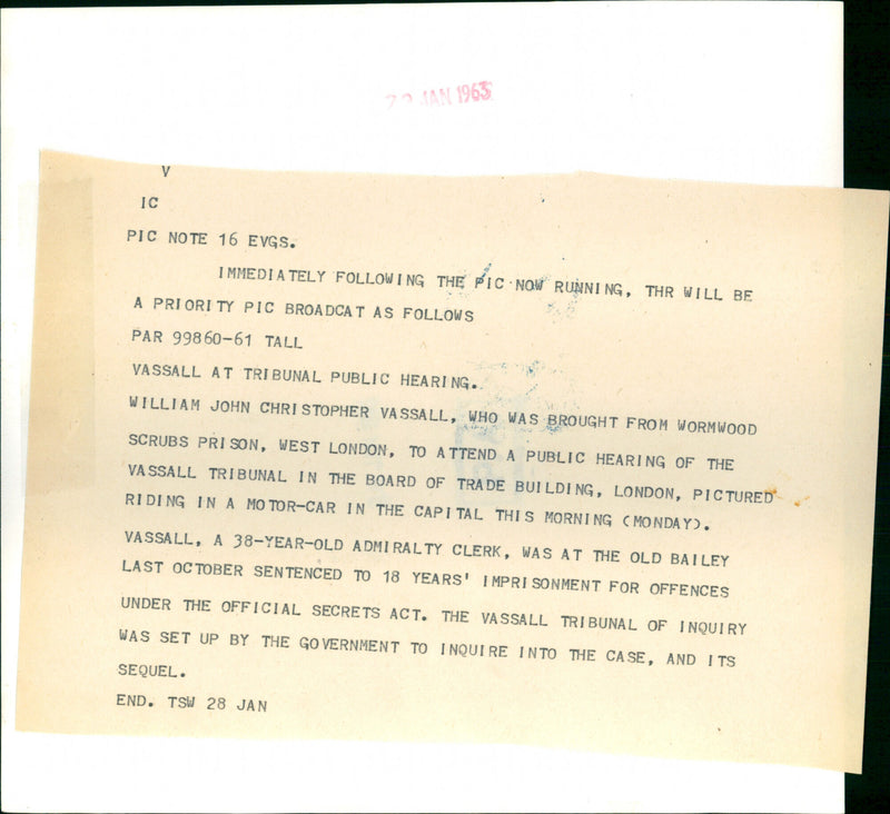 William John Christopher Vassall - Vintage Photograph