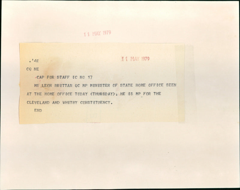 Sir Leon Brittain - Vintage Photograph