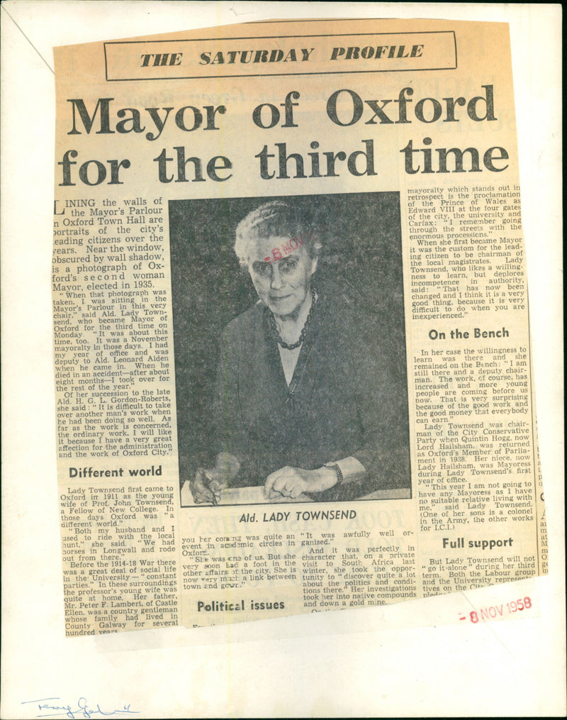 Ald. Lady Townsend - Vintage Photograph