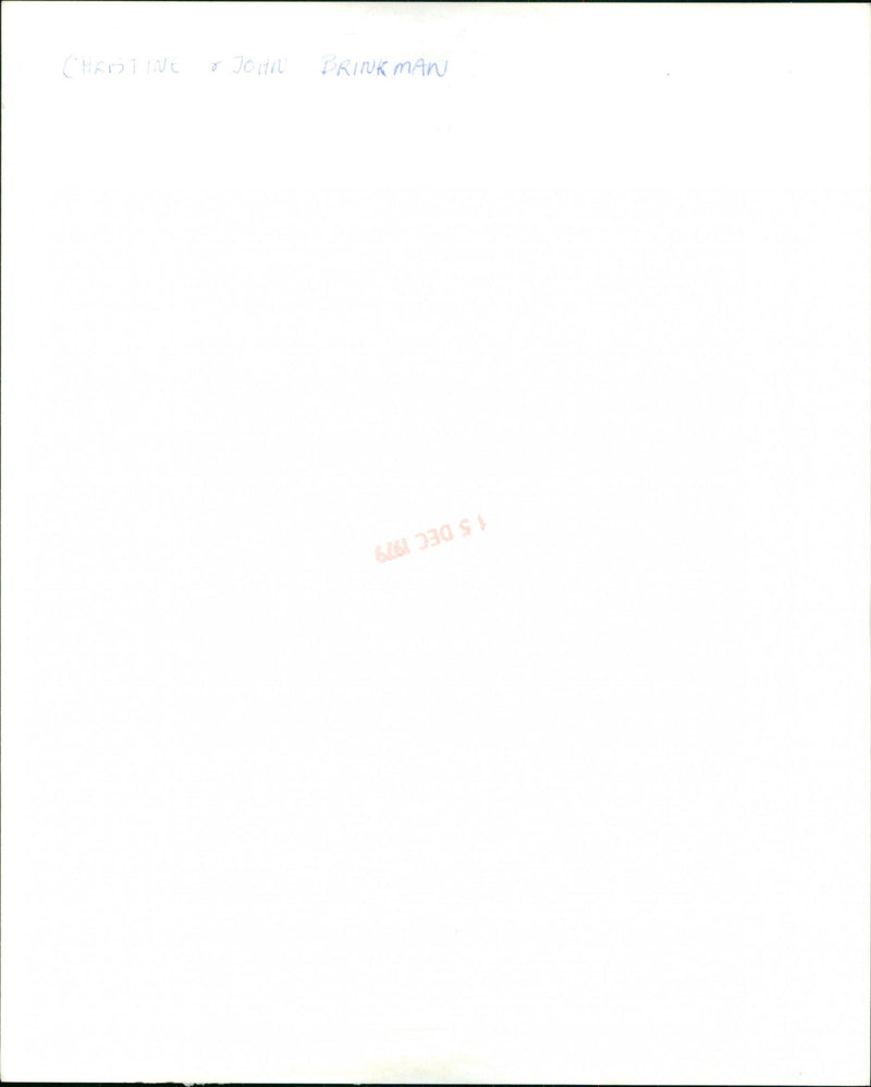 Christine and John Brinkman - Vintage Photograph