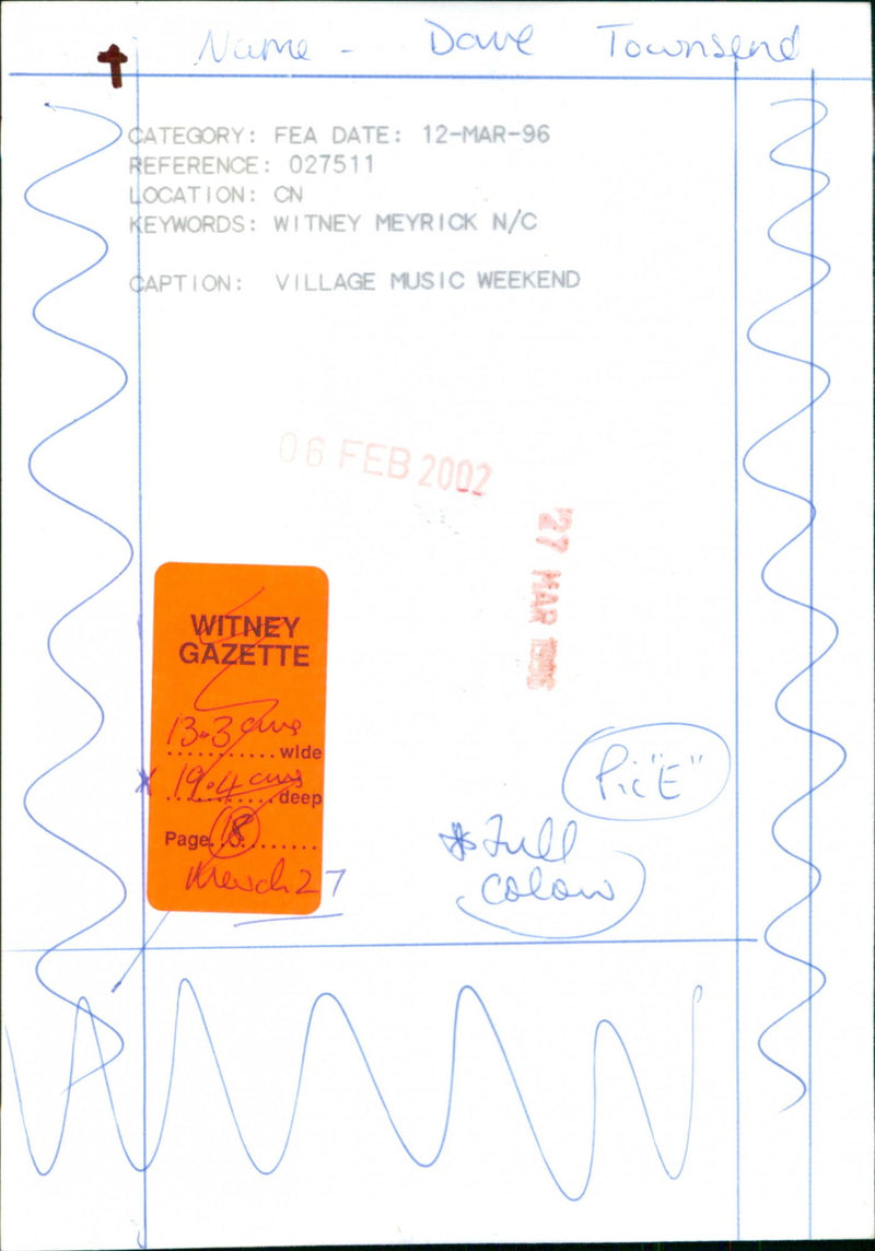 Dave Townsend - Vintage Photograph