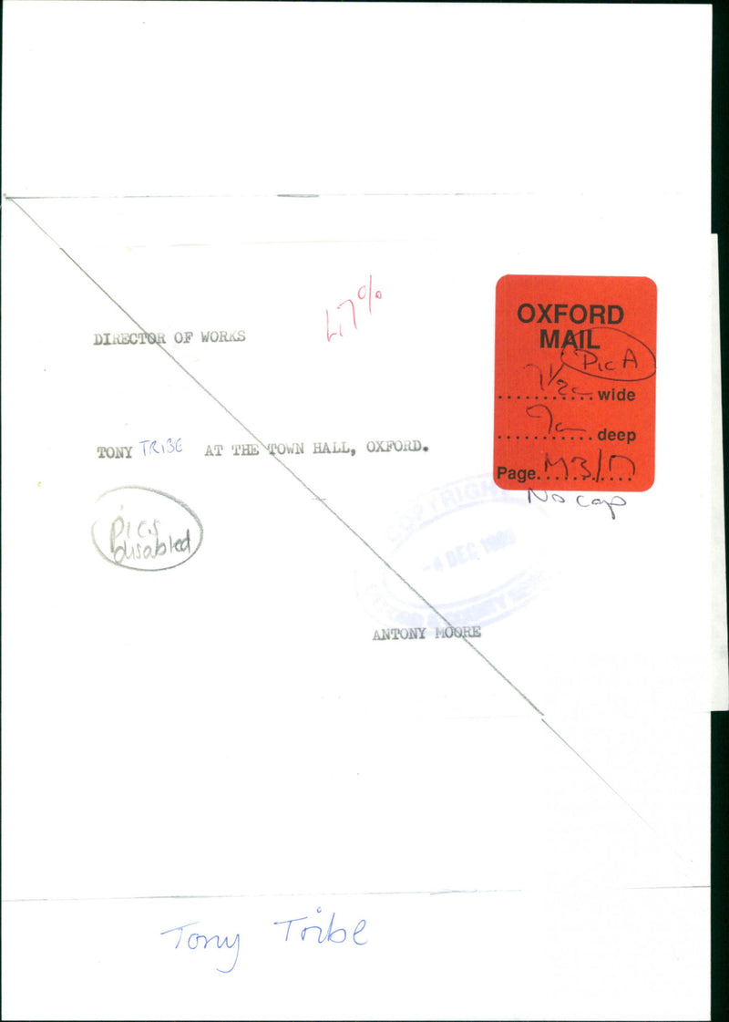 Tony Tribe - Vintage Photograph