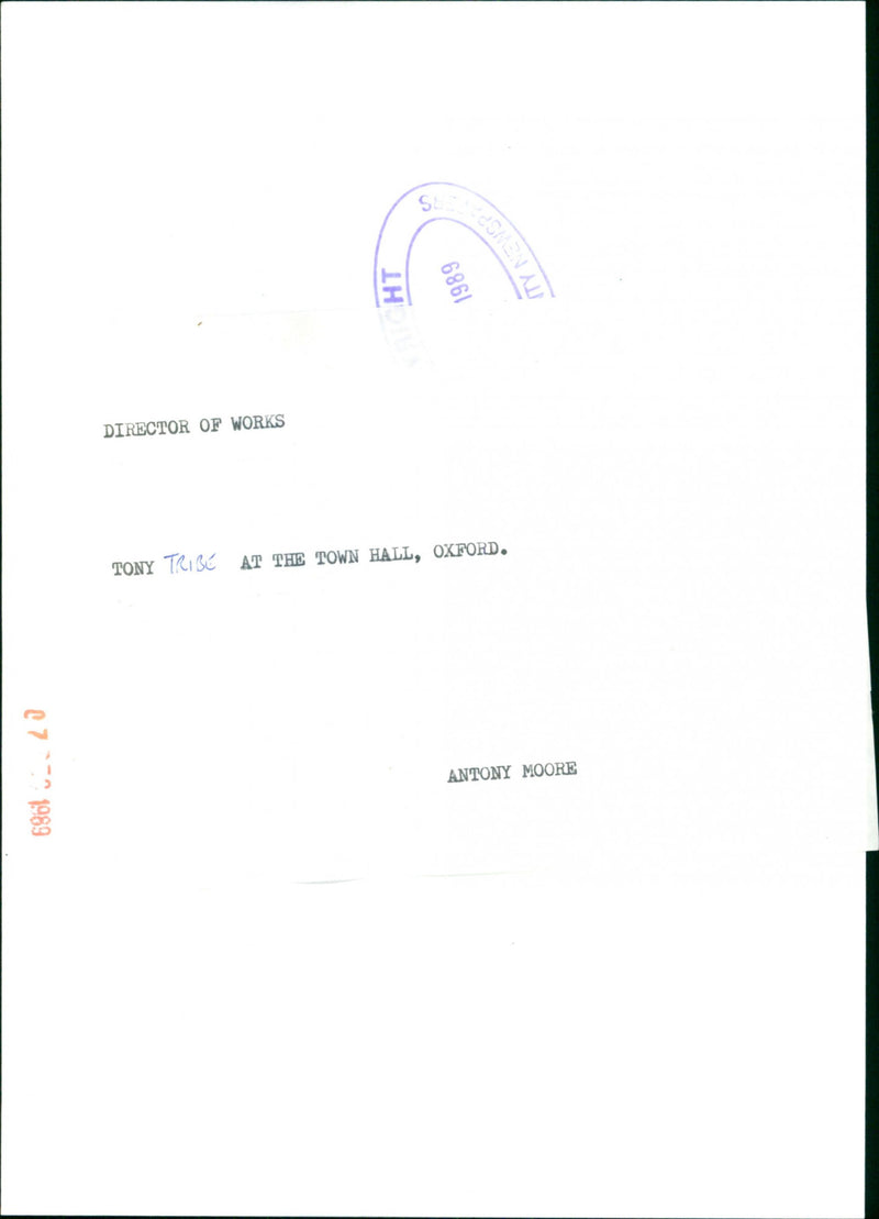 Tony Tribe - Vintage Photograph