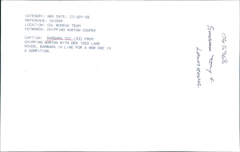 Barbara Toy - Vintage Photograph