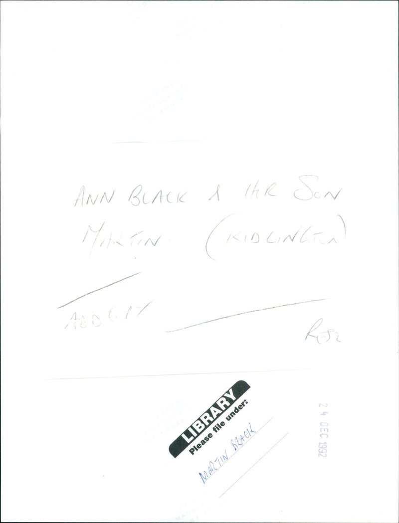 Ann Black and son Martin - Vintage Photograph