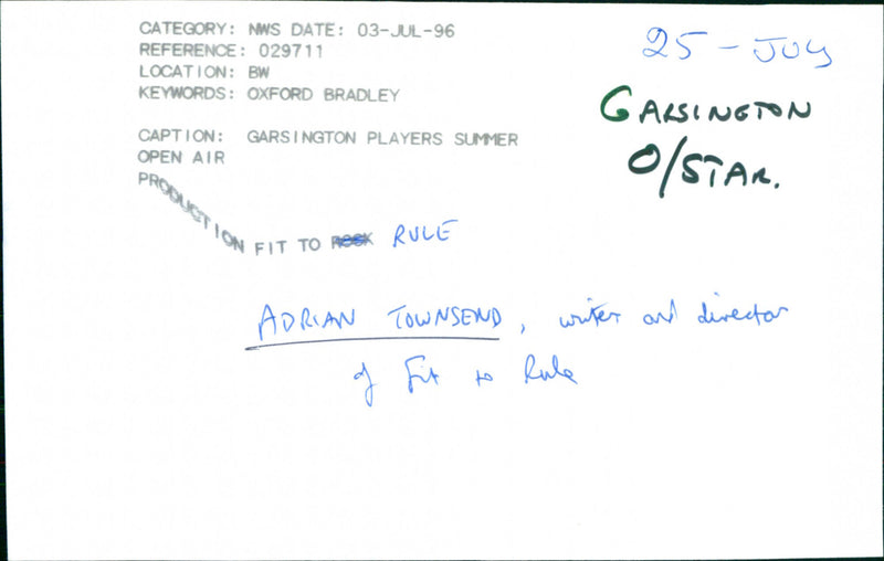 Adrian Townsend - Vintage Photograph