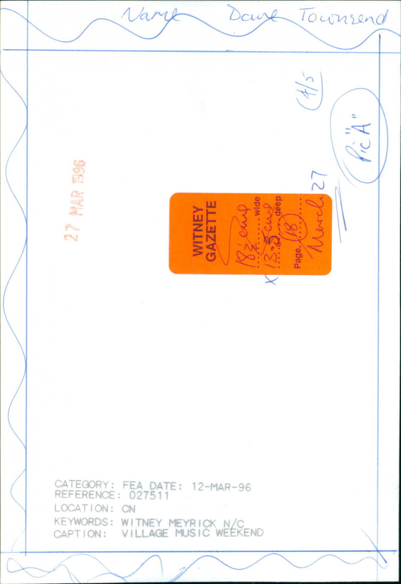 Dave Townsend - Vintage Photograph