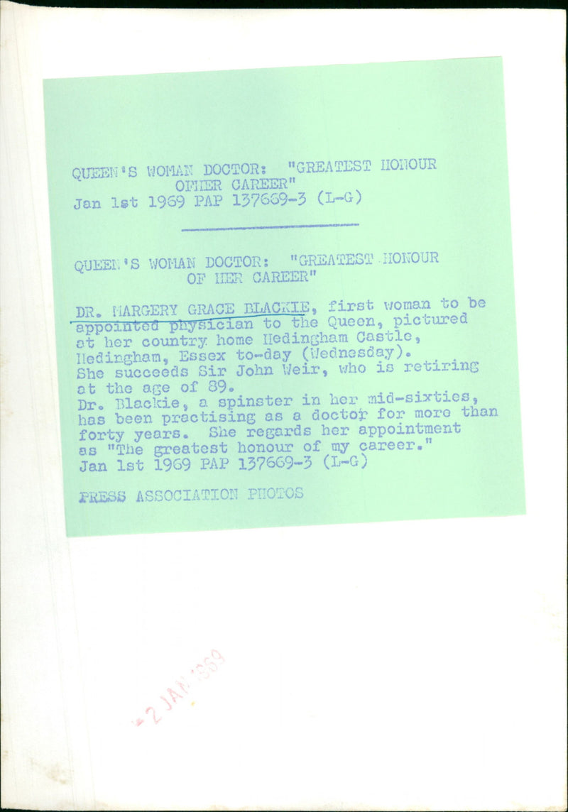 Dr. Margery Grace Blackle - Vintage Photograph