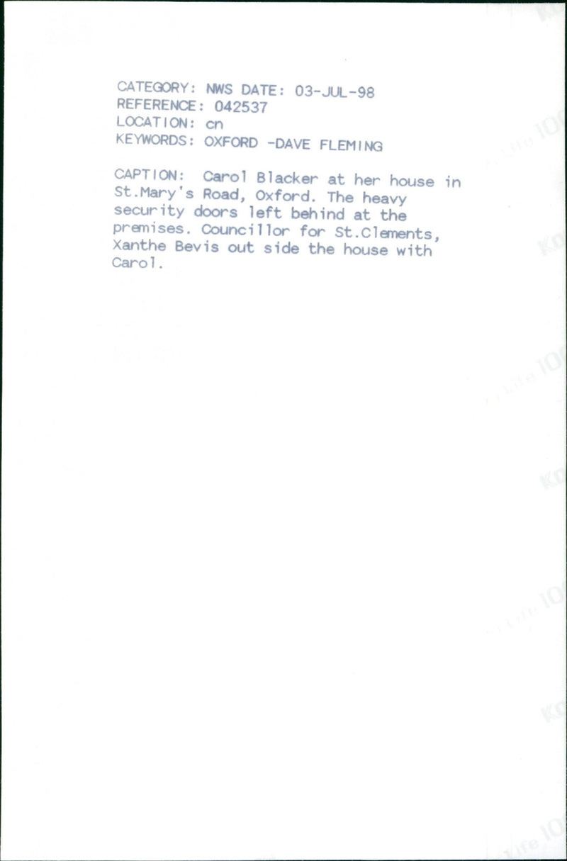 Carol Blacker - Vintage Photograph