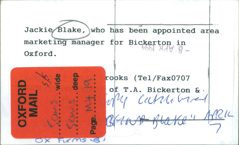 Jackie Blake - Vintage Photograph