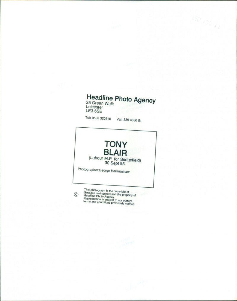Tony Blair - Vintage Photograph