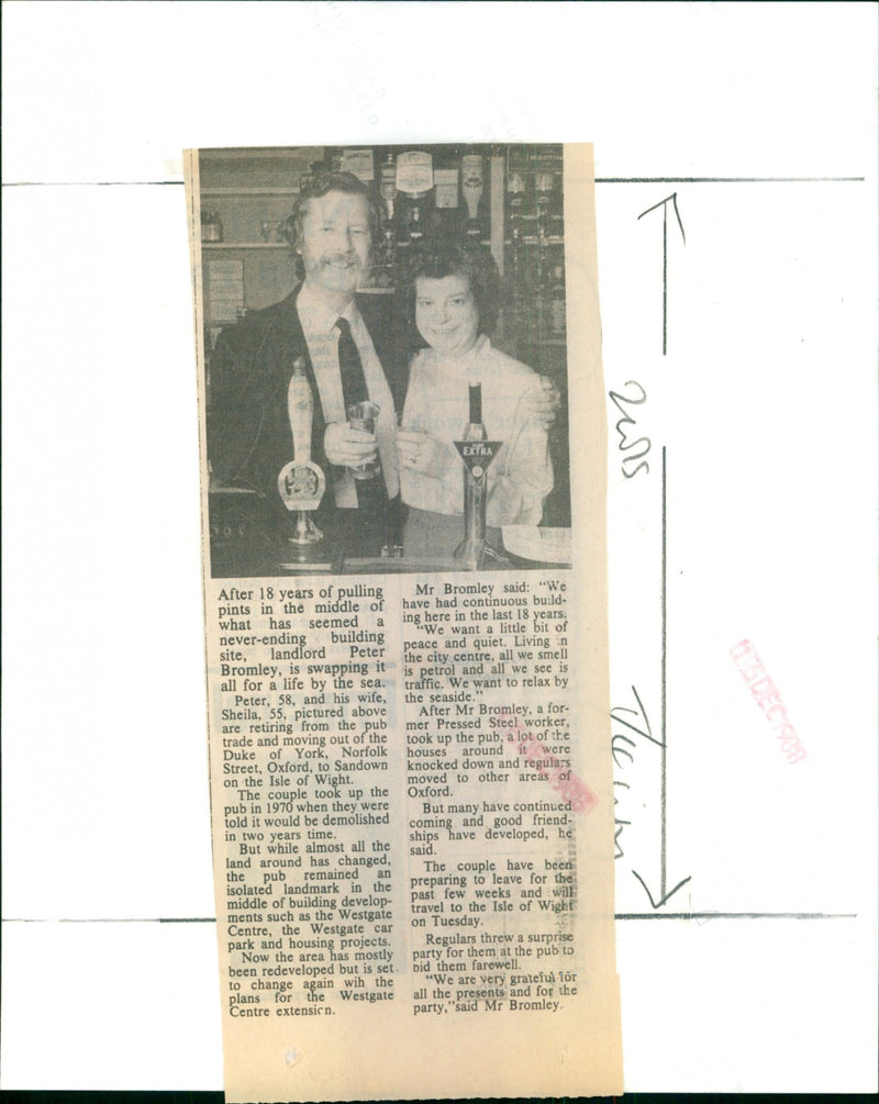 Peter Bromley and his wife Sheila - Vintage Photograph