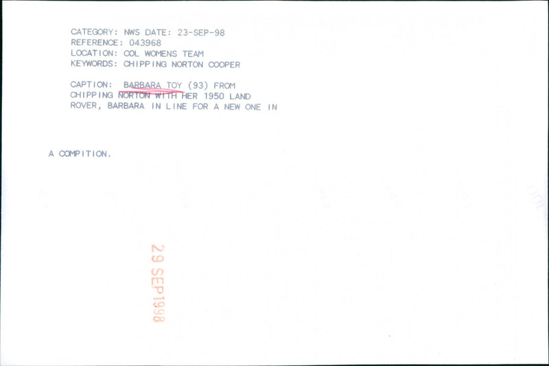 Barbara Toy - Vintage Photograph