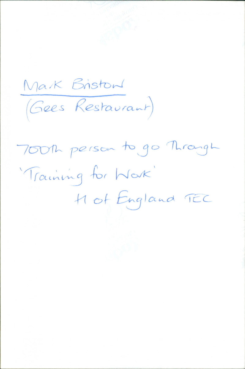 Mark Bristow - Vintage Photograph