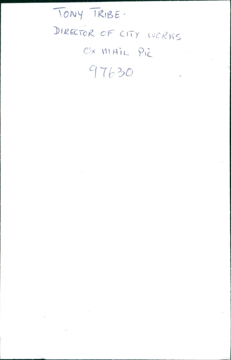 Tony Tribe - Vintage Photograph