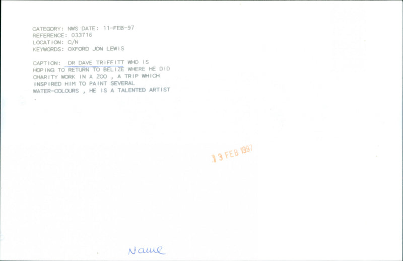 Dave Triffitt - Vintage Photograph