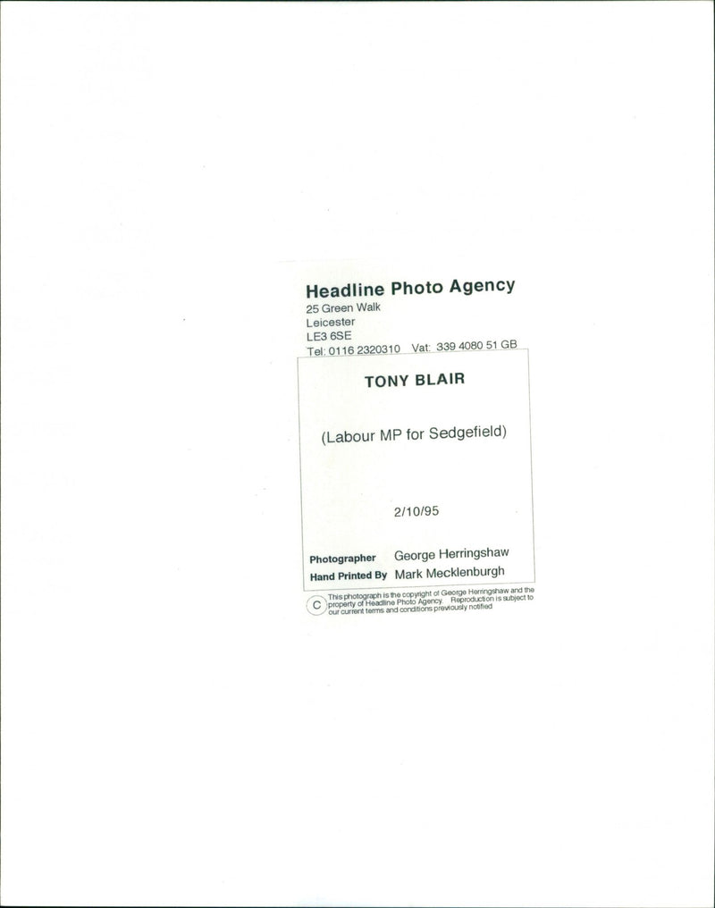 Tony Blair - Vintage Photograph