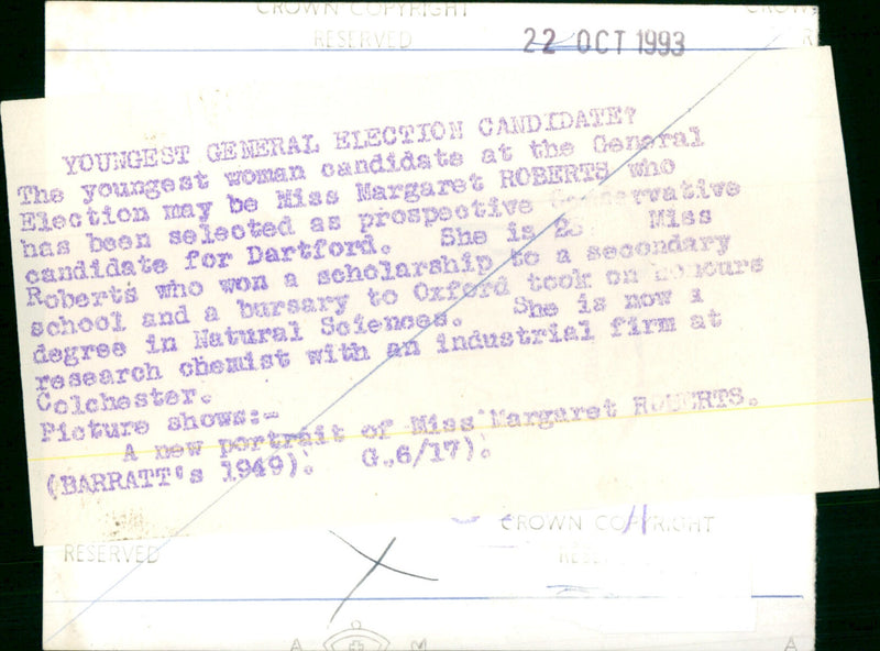 Miss Margaret Roberts - Vintage Photograph