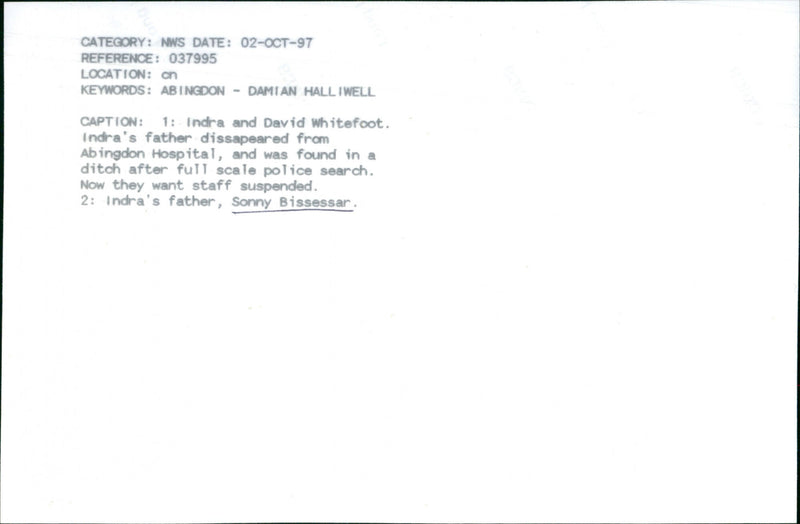 Sonny Bissessar - Vintage Photograph