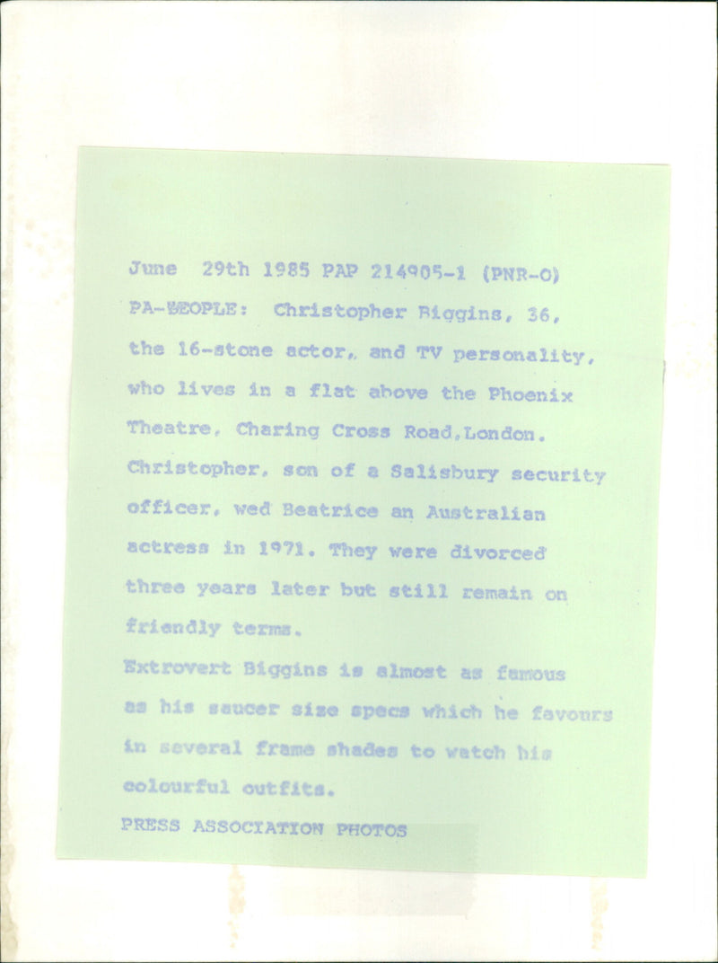 Christopher biggins - Vintage Photograph