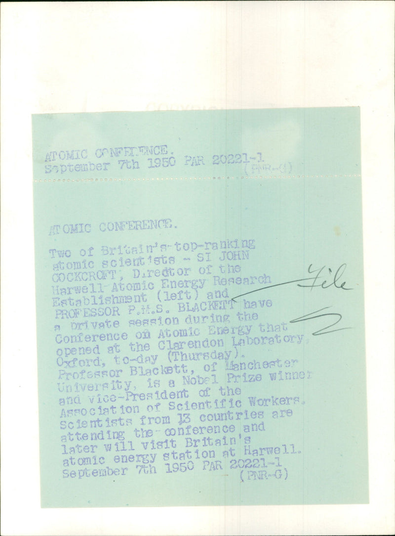 John Cockcroft, Prof.P.M.S Blackett, - Vintage Photograph