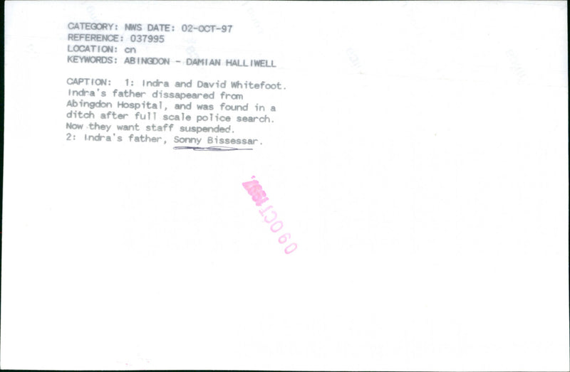 Sonny Bissessar - Vintage Photograph