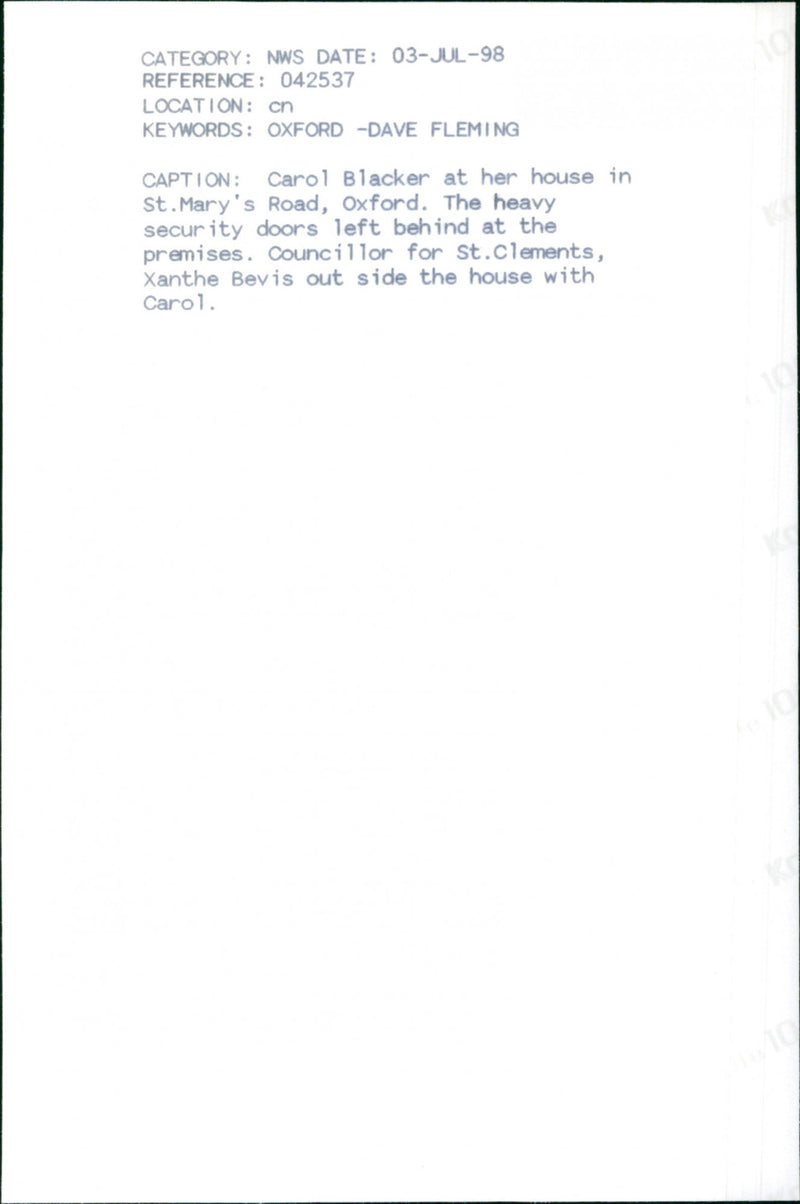 Carol Blacker - Vintage Photograph