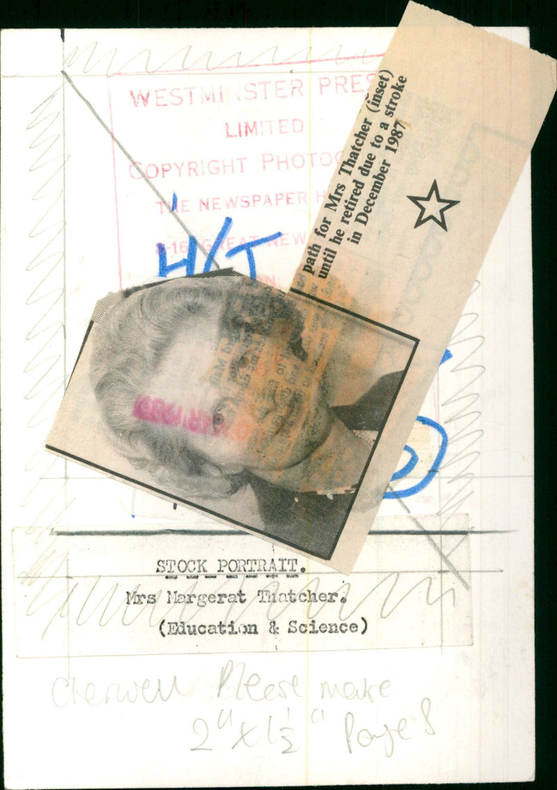 Mrs Margaret Thatcher - Vintage Photograph