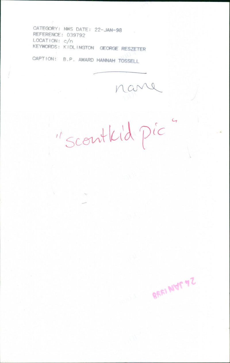 Hannah Tossell - Vintage Photograph