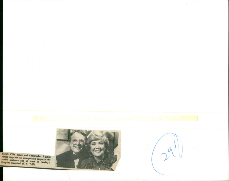 Cilla Black and Christopher Biggins - Vintage Photograph