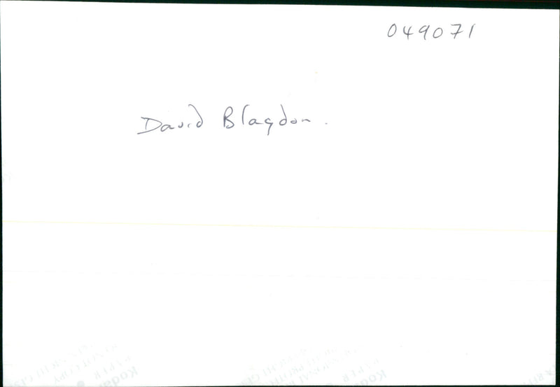 David Blagdon - Vintage Photograph