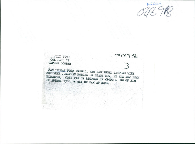 Pam Thomas - Vintage Photograph