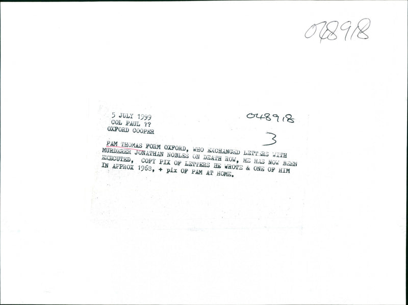 Pam Thomas - Vintage Photograph