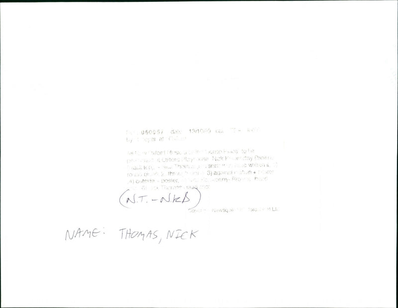 Thomas, Nick - Vintage Photograph