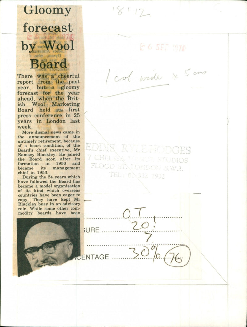 Ramsey Blackley boards chief executive - Vintage Photograph