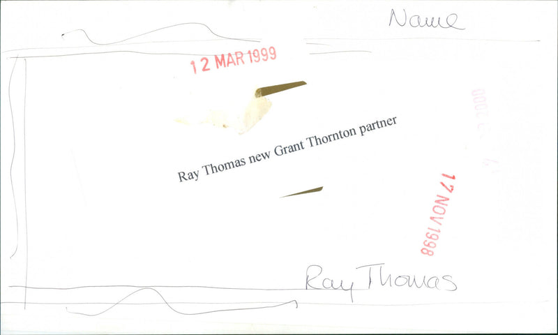 Ray Thomas - Vintage Photograph