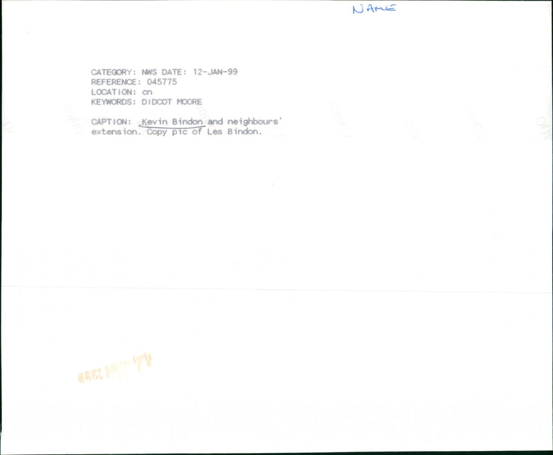 Kevin Bindon - Vintage Photograph