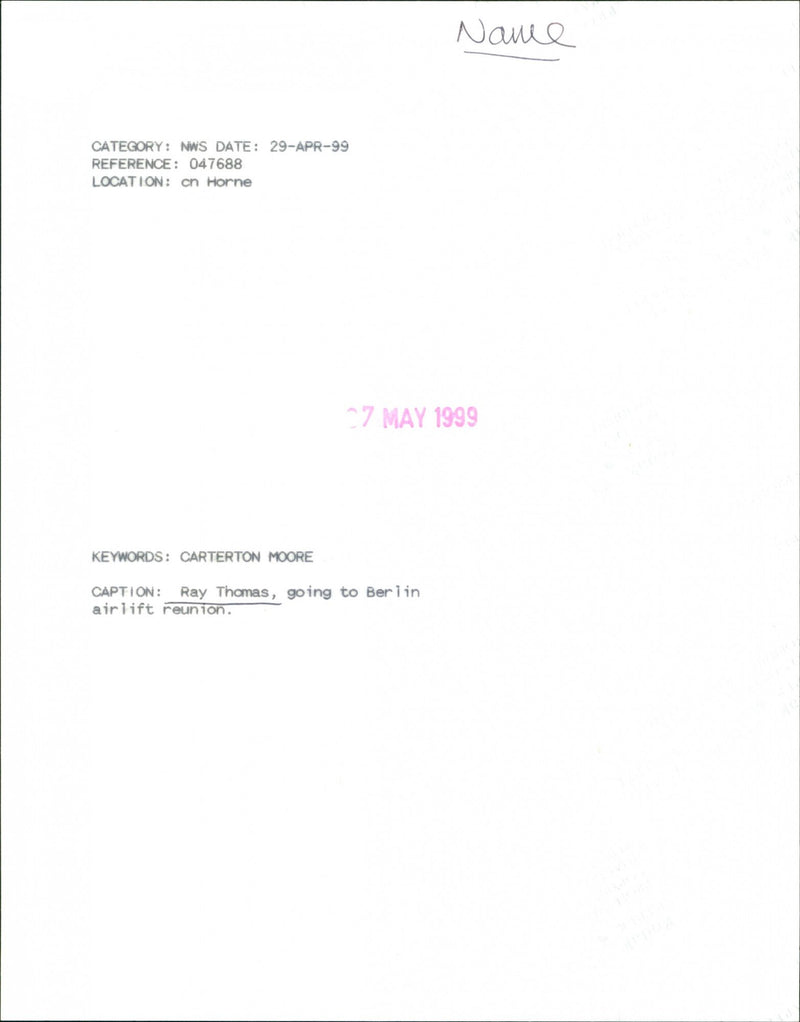 Ray Thomas - Vintage Photograph