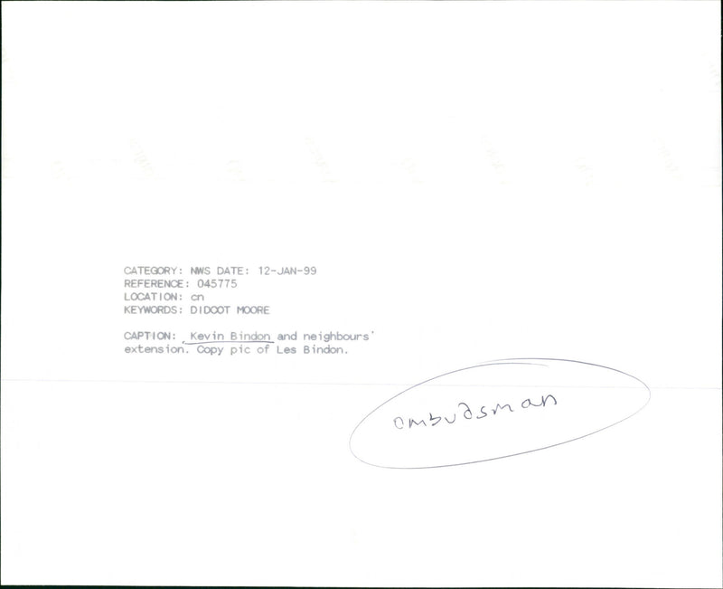 Kevin Bindon - Vintage Photograph