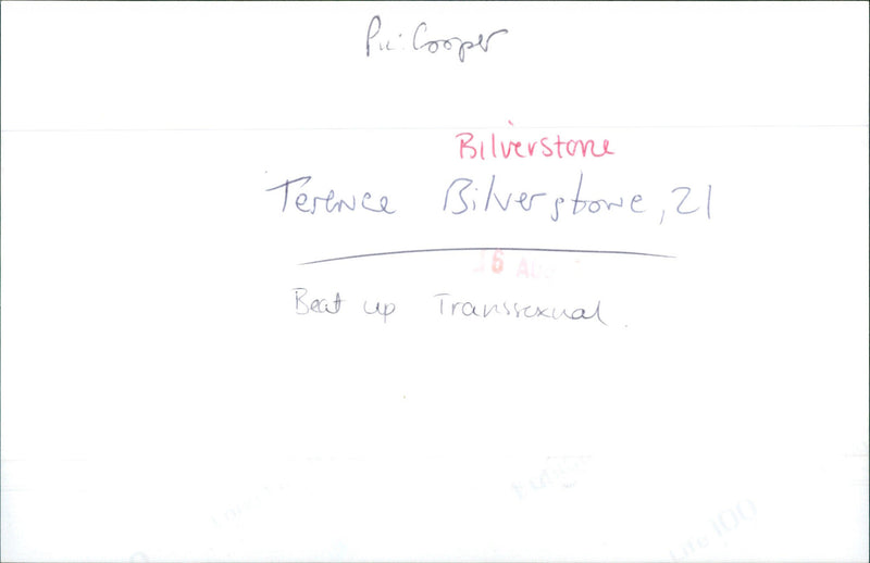 Terence Silverstone - Vintage Photograph