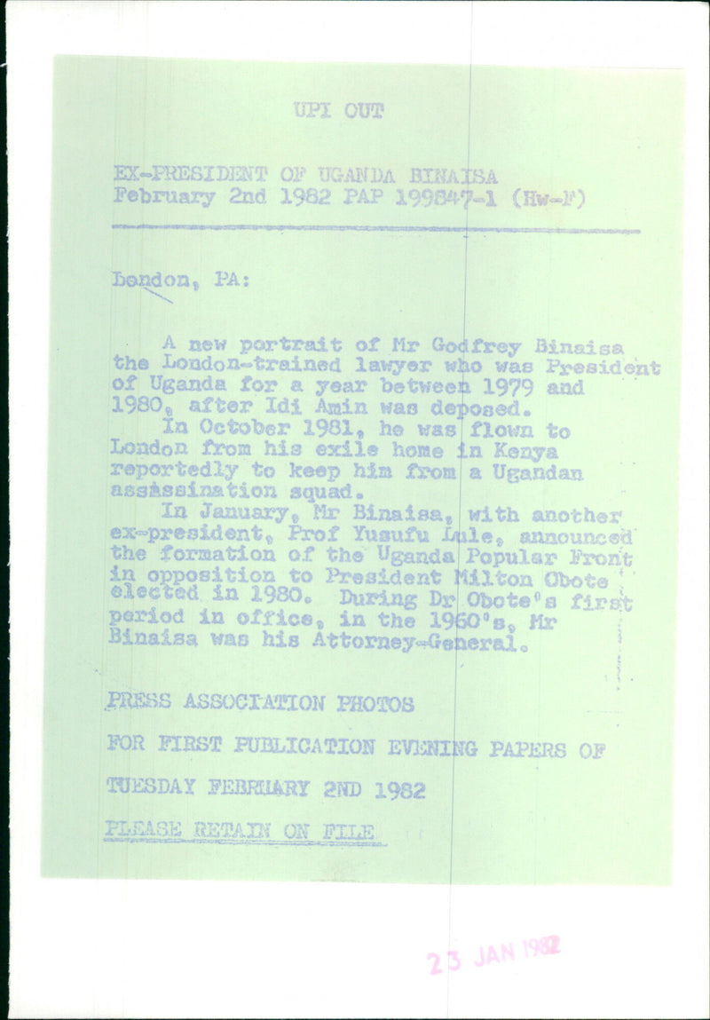 Mr Godfrey Binaisa - Vintage Photograph