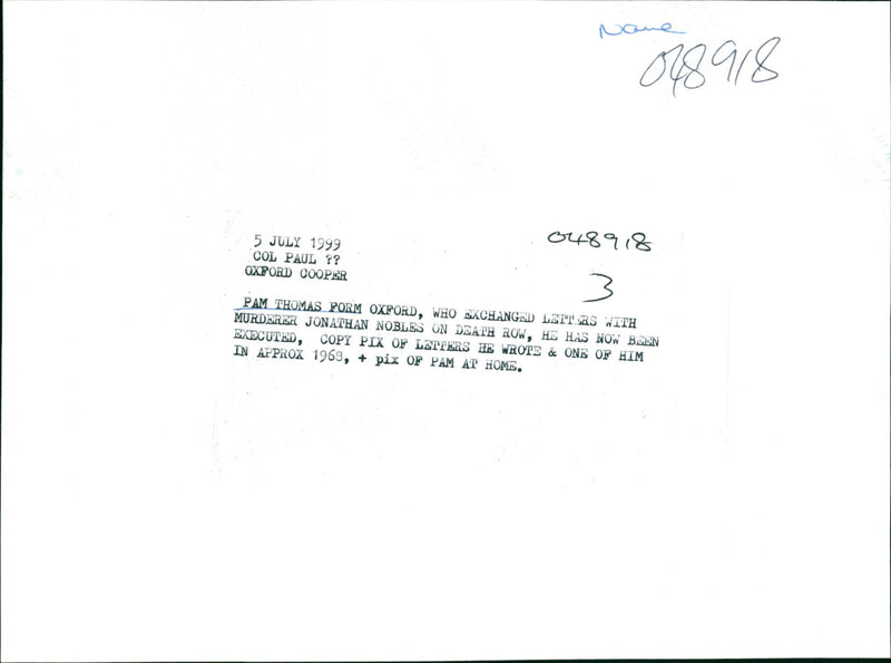 Pam Thomas - Vintage Photograph