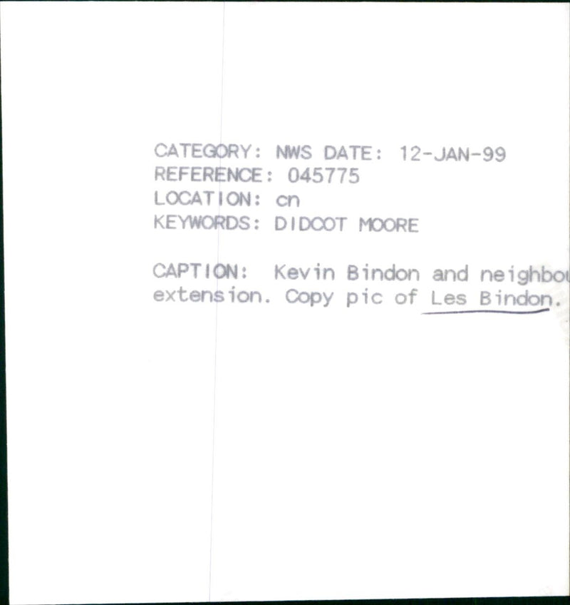 Kevin Bindon - Vintage Photograph