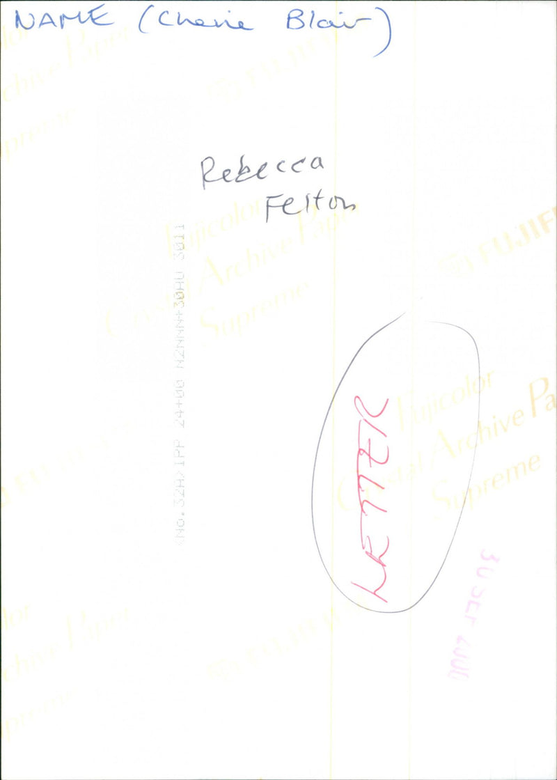 Cherie blair, Rebecca Felton - Vintage Photograph