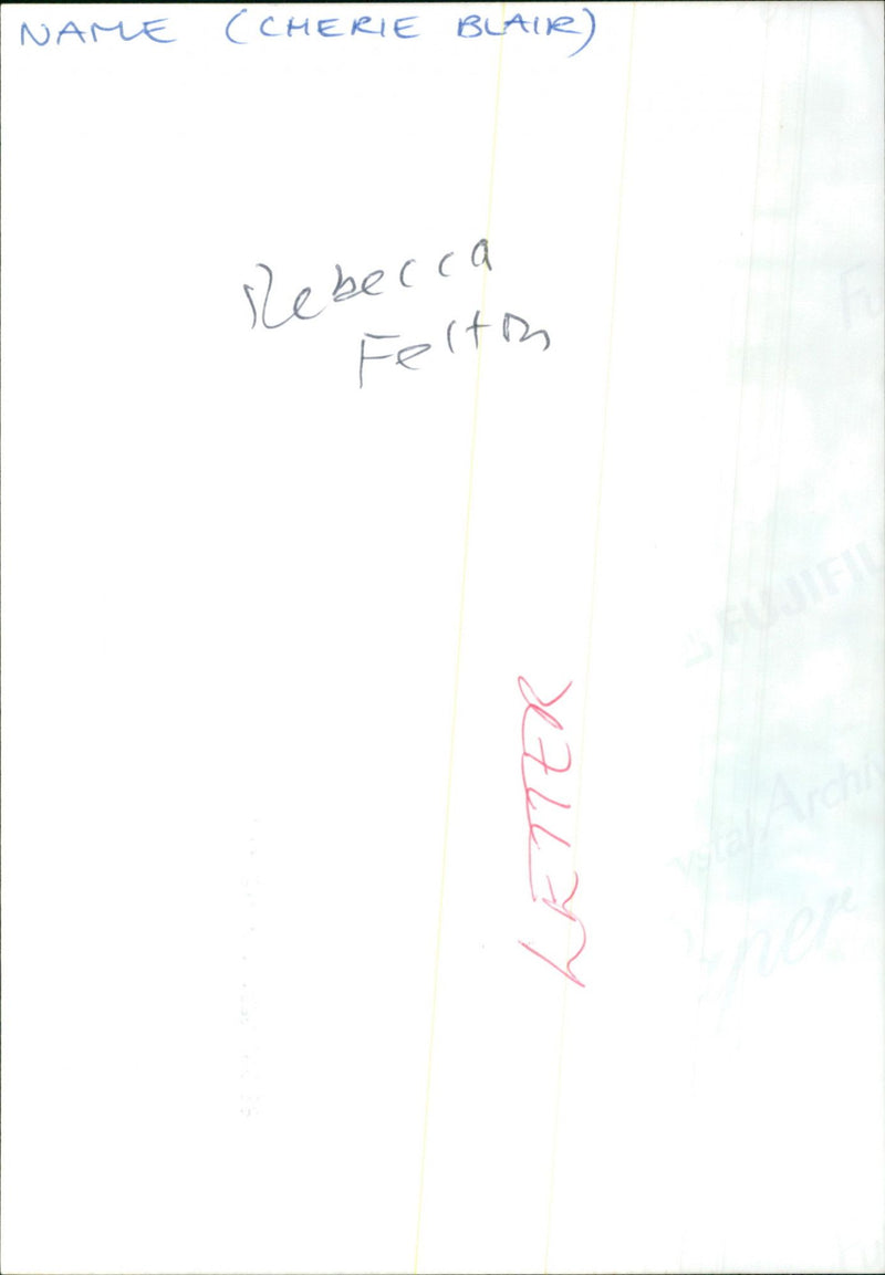 Cherie blair, Rebecca Felton - Vintage Photograph