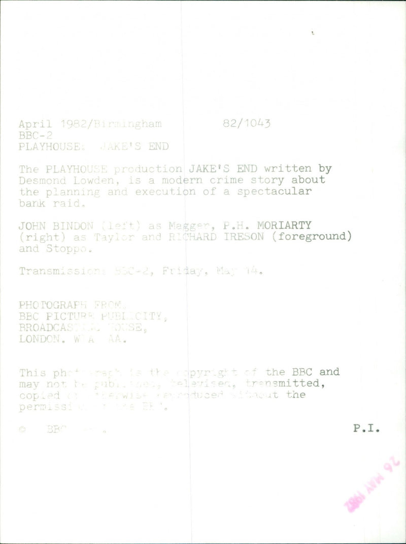 John Bindon, Richard Ireson, Stoppo - Vintage Photograph