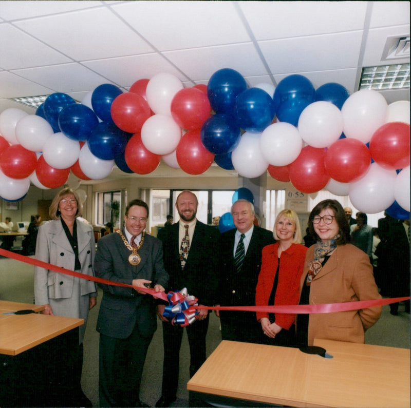 The opening of the merit direct call centre in Banbury - Vintage Photograph